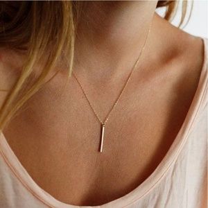 Jessice Simpson Inspired Gold Bar Necklace